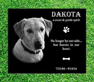 8x6" Pet Headstone, Tombstone Laser Engraved, Grave Marker Monument, Non Granite