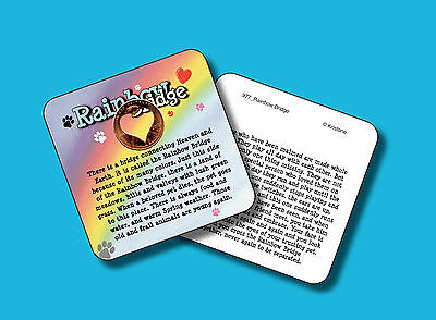 "rainbow Bridge" Pet Loss Memorial Poem / 1 Heart Coin / Carded Penny - Sku 977