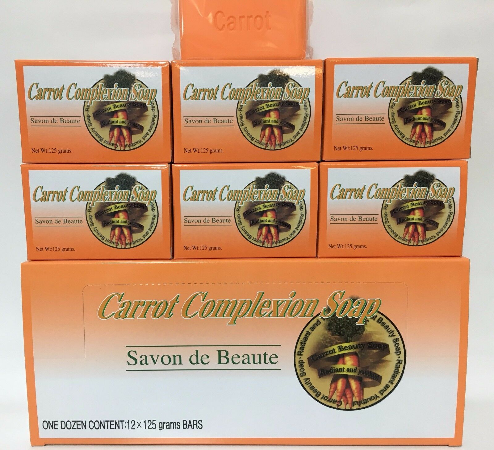 Carrot Complexion Soap With Carrot Oil 12 Bars
